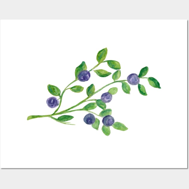 Blueberries - delicious harbinger of late summer Wall Art by Elena Ehrenberg